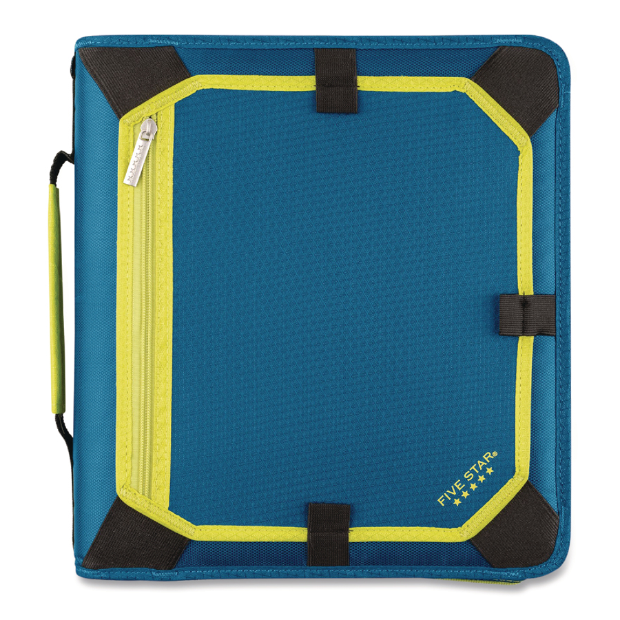 Zipper Binder 3 Ring 2" 11x8.5 Teal/Yellow Each