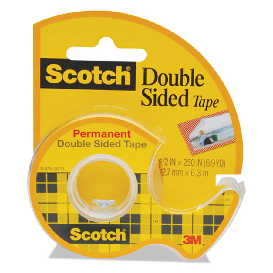 Double-Sided Tape 1/2" Clear Permanent 250"/Rl