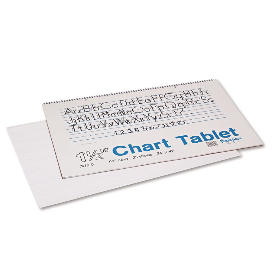 Chart Tablets 1.5" Rule 24x16 White 25 sheet Ea